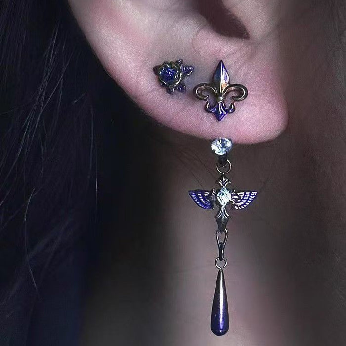 Wholesale Iris pendant earrings, light luxury temperament earrings