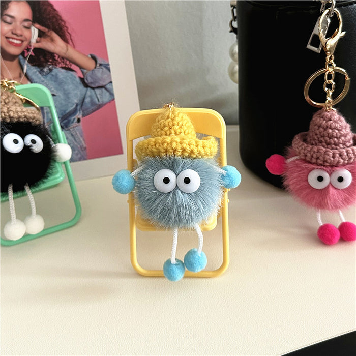 Wholesale Cute Little Briquettes Cartoon Car Keychain Plush Doll Doll Bag Pendant Accessories Gift
