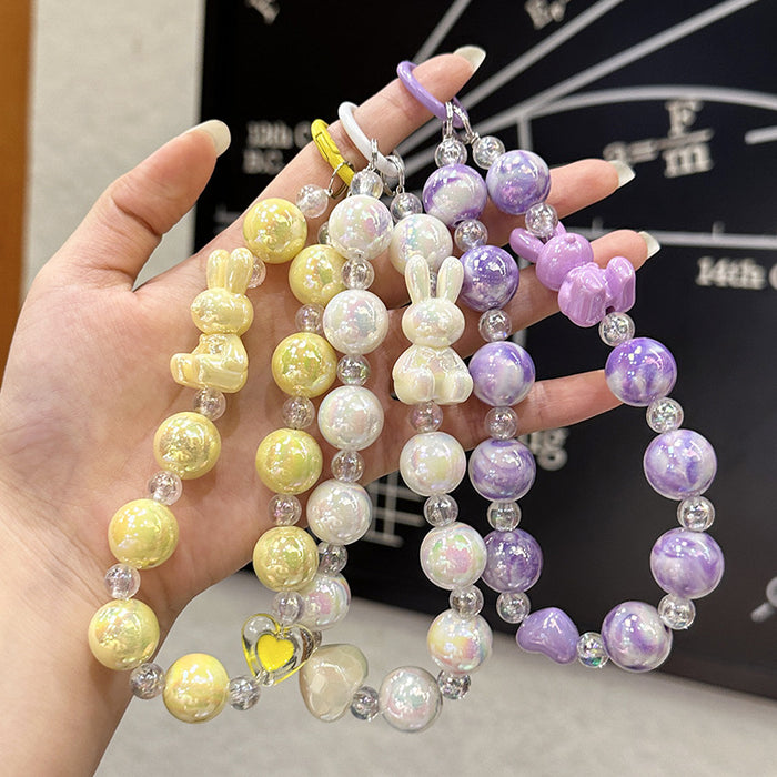 Wholesale Beaded Acrylic Keychain DIY Small Pendant Key Hanging Decoration Car Keychain