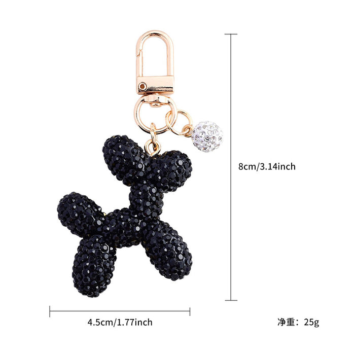Wholesale Cute Balloon Puppy Diamond Car Keychain