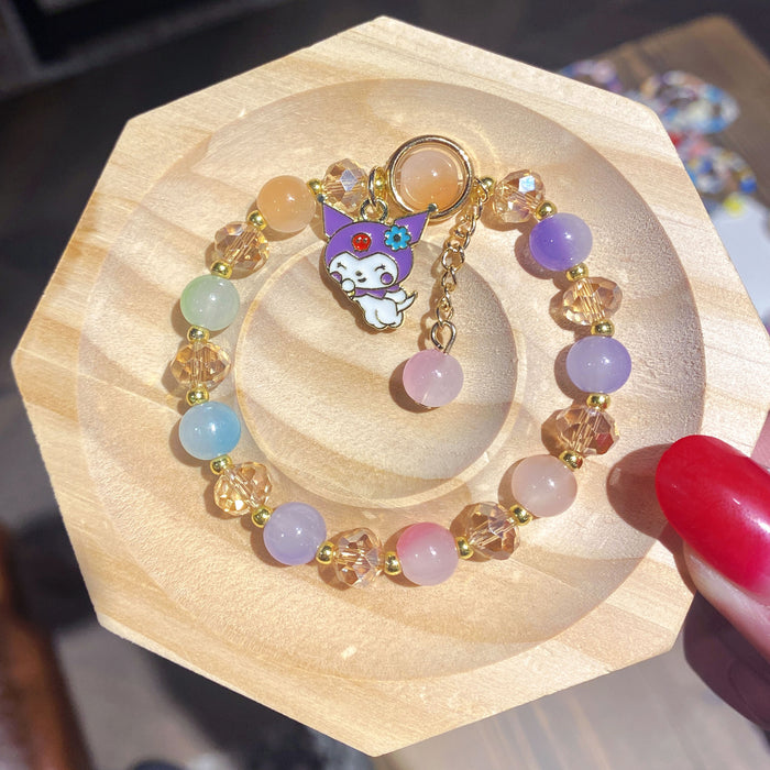 Wholesale Children' s Crystal Beaded Double Color Glaze Bracelet