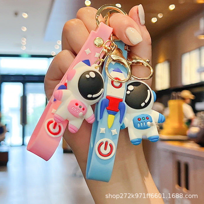 Wholesale  Cartoon Astronaut Keychain Schoolbag Anti-lost Spaceman Space Rabbit Doll Couple Pendant Accessories