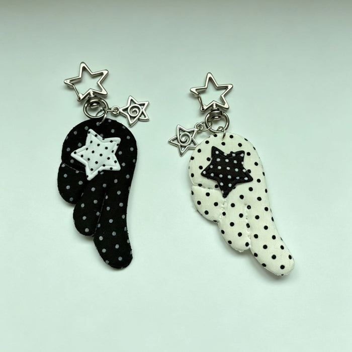 Wholesale Angel Wings Polka Dot Design Keychain Phone Charm Pendant Everyday Accessory