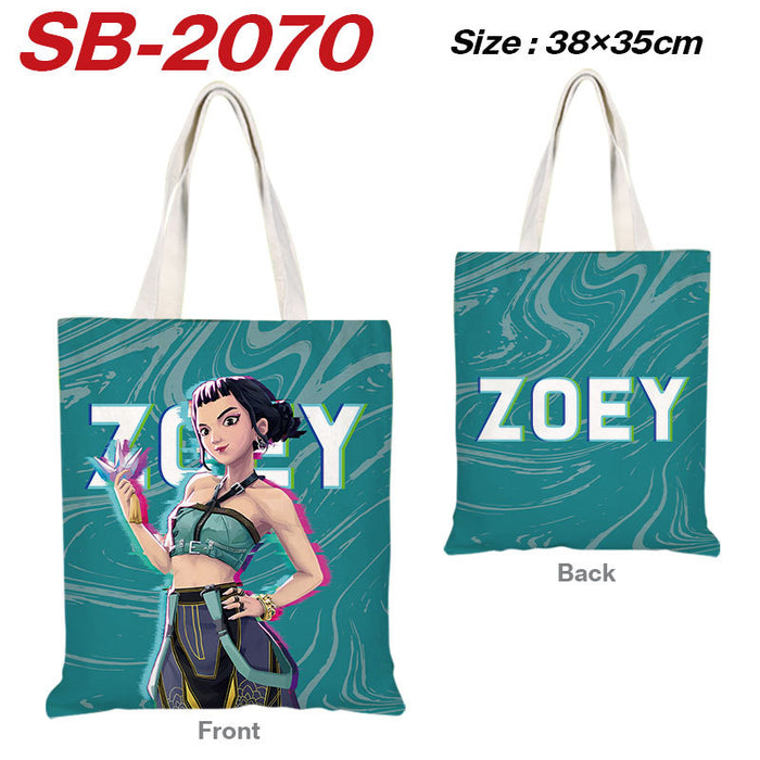 Wholesale Kpop full color printed shopping bag canvas tote bag  shoulder bag
