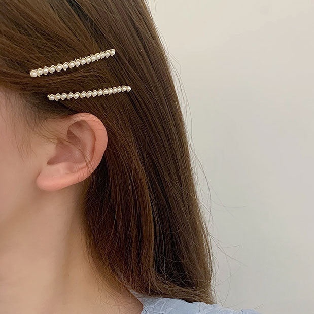 Wholesale  Pearl Hairpin Women's Fine Side Broken Hair Bangs Clip One-word Clip Hairpin Clip Headwear