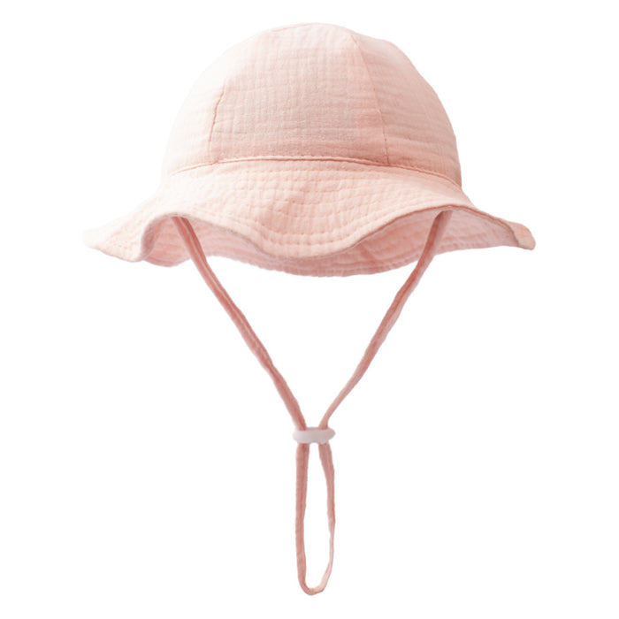 Wholesale Baby Pure Cotton Basin Cap Breathable Solid Color Children's Sun Hat JDC-FH-ZB003