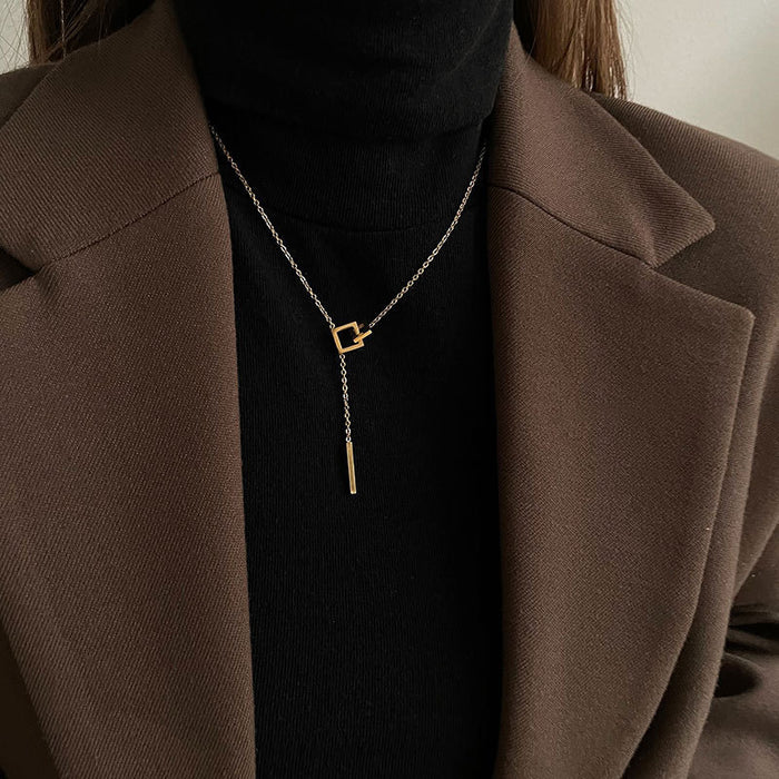 Wholesale Titanium steel necklace  women  sweater chain accessories  long clavicle chain