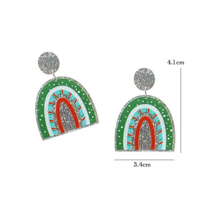 Wholesale Christmas Cartoon Acrylic Earrings Fashion Jewelry Accessory for Gift MOQ≥2