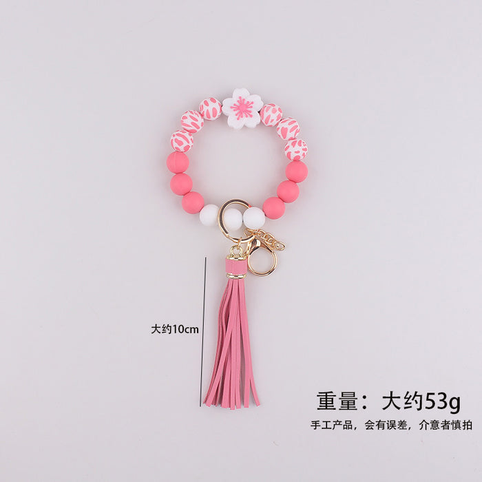 Wholesale Silicone Bracelet  Jewelry Silicone Keychain Flower Bracelet