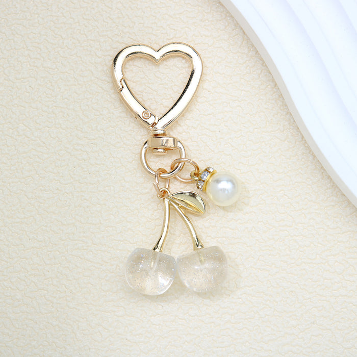 Wholesale Cute Fruit-Shaped Cherry Keychain Zinc Alloy Bag CharmTrendy Gift for Women MOQ≥2