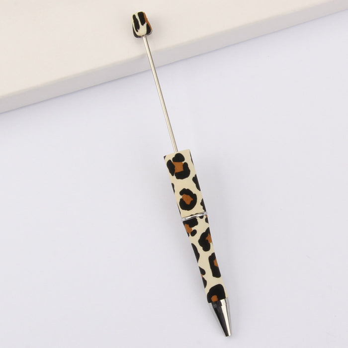 Wholesale DIY Beadable Pens  Cow Leopard Print  DIY for Beaded Plastic Pen JDC-PN-JinBN001