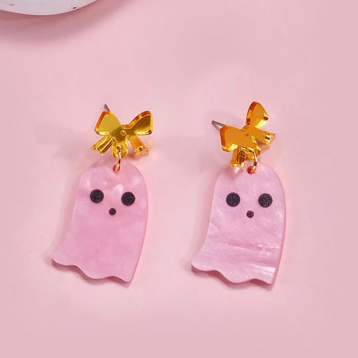 Wholesale  acrylic black and white double-layer earrings,  fun and cute earrings