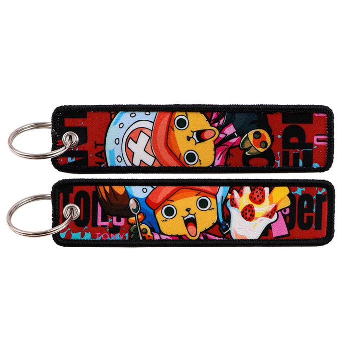 Wholesale Woven Label Keychain Cartoon Keychain Bag Pendant Woven Fabric Chain