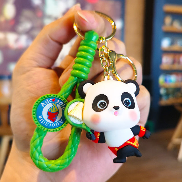 Wholesale Rubber Cartoon Doll Peking Opera Panda Keychain JDC-KC-Tingm184