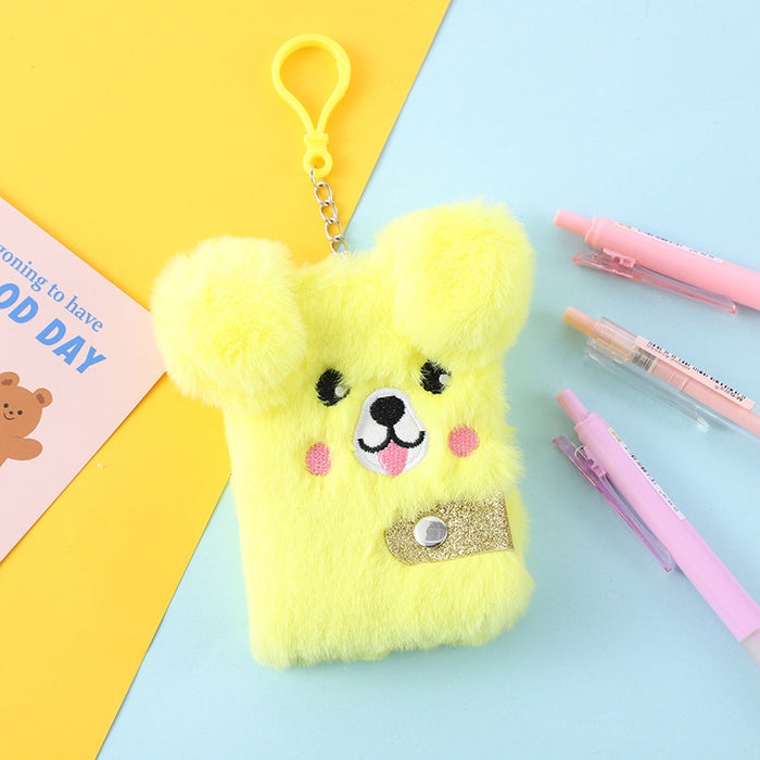 Wholesale Random Cute plush notebook Creative cartoon animal student notepad Children' s stationery plush book