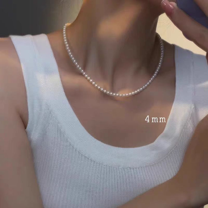 Wholesale 3m pearl pearl Australian white round flawless strong light necklace