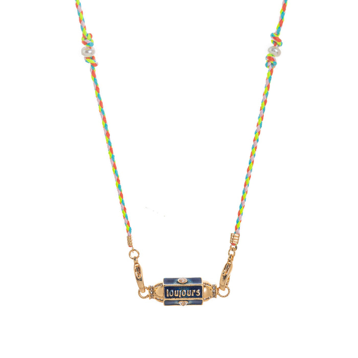 Wholesale Valentine' s Day Colorful Tarot Necklace Women' s Niche Star Eyes Gold-Plated Color-Preserving Pendant