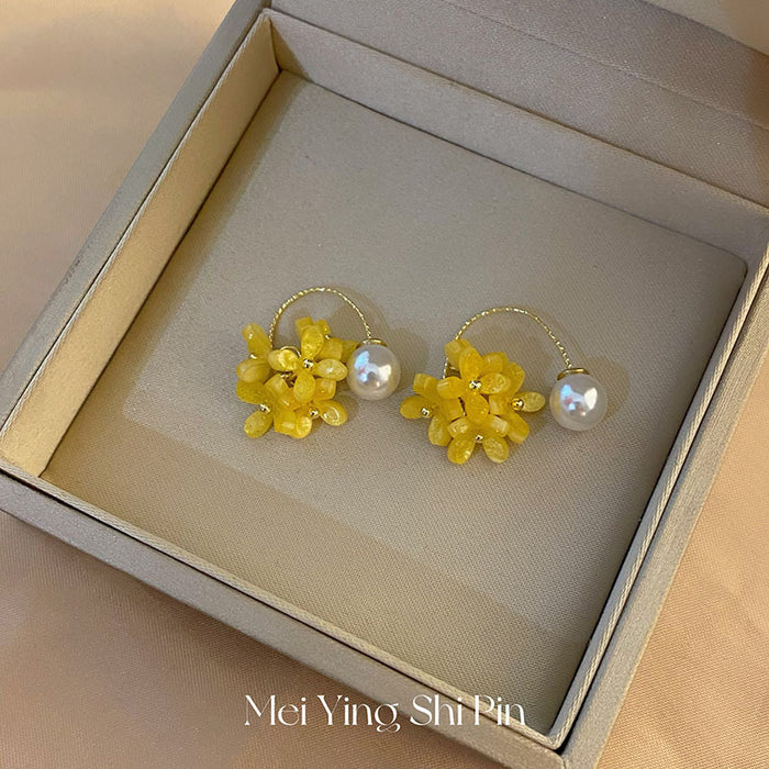 Wholesale Osmanthus Pearl Tassel Earrings Earrings Vintage Fresh Elegant Earrings