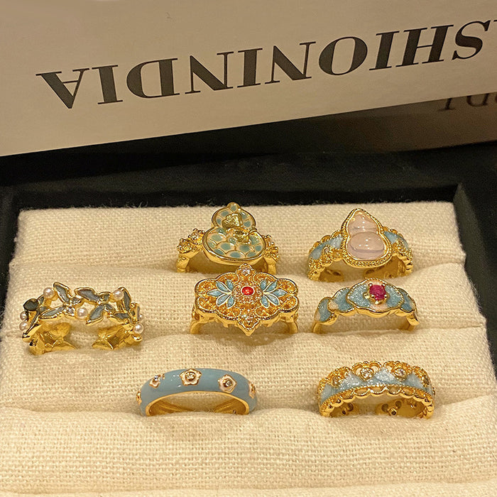 Wholesale Light Luxury Versatile Exquisite Drip Oil Ring Open Ring