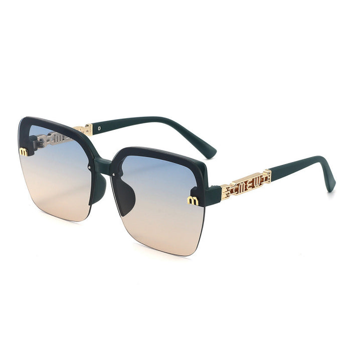 Wholesale New high-end semi framed square round face sunglasses with UV protection