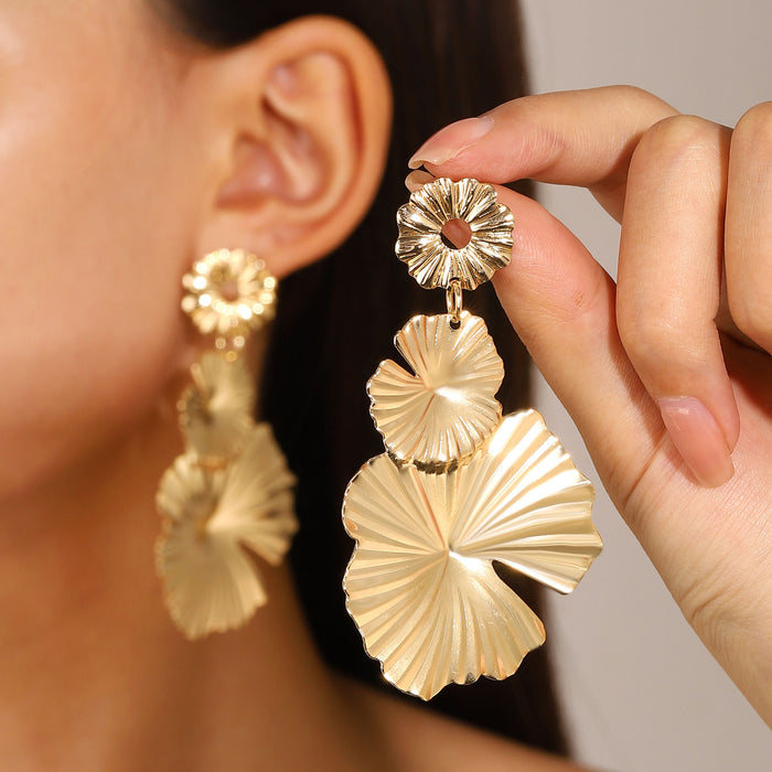 Wholesale large petal long earrings geometric earrings female manufacturers earrings
