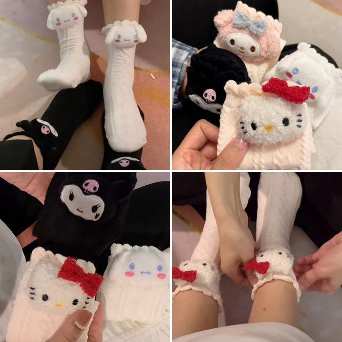 Wholesale White Cat Cute Couple Autumn and Winter Socks