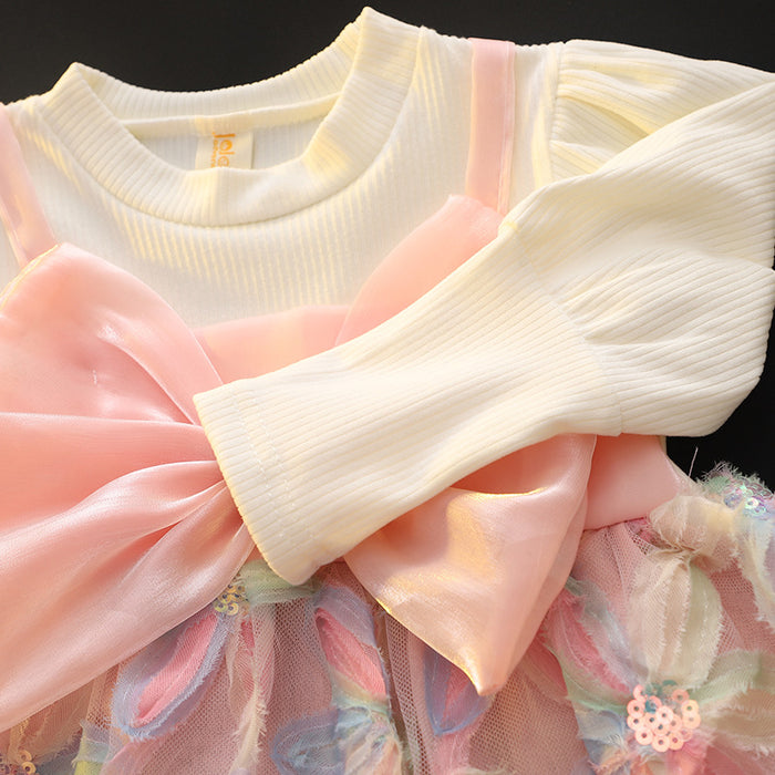 Wholesale Children's Flower Bow Princess Dress JDC-CTS-MianY035