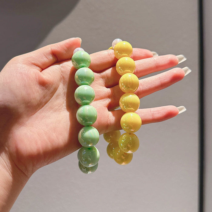 Wholesale Creative Colorful Bright Beads Hand Chain Keychain Couple Car Keychain Pendant