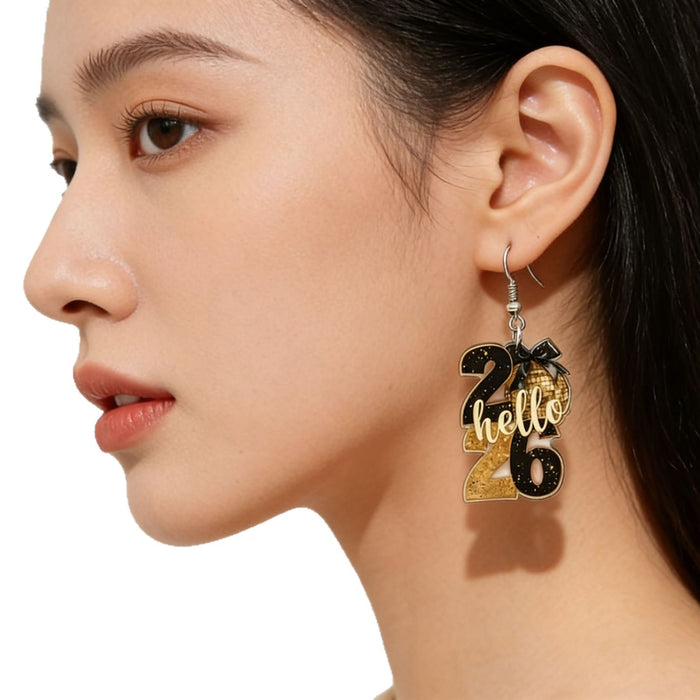 Wholesale Retro Disco Acrylic Earrings with Numbers for Music Festival Party