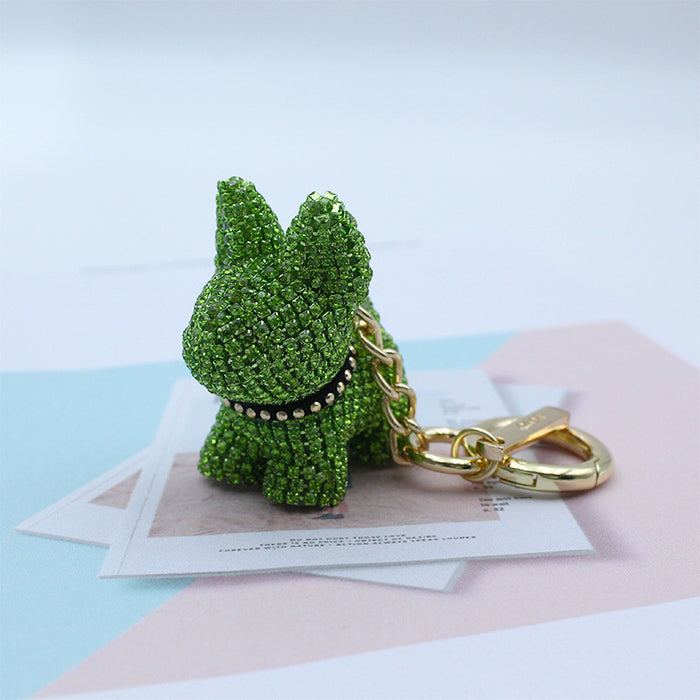 Wholesale diamond-encrusted puppy doll key chain key chain bag metal pendant