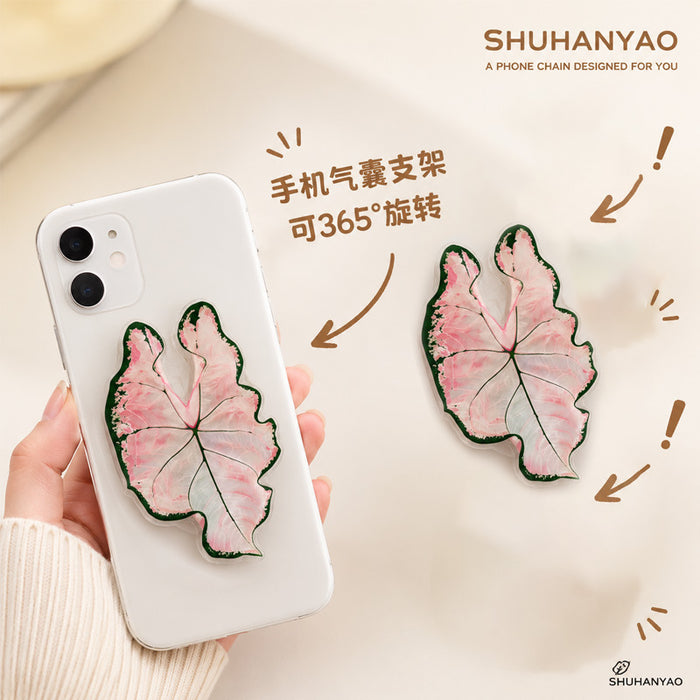 Wholesale Simple Green Leaf Design Phone Grip Stand