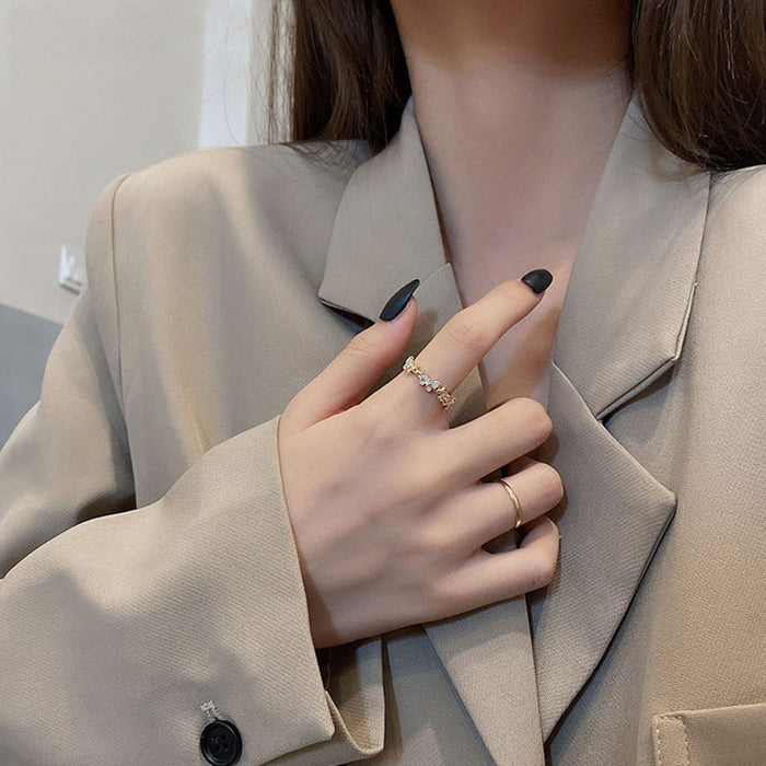 Wholesale Set of butterfly rings designed with cold style, high-end fashion and personalized plain ring index finger