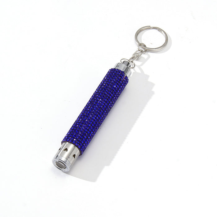 Wholesale Diamond-studded Mini Flashlight Metal Keychain JDC-KC-ZY015