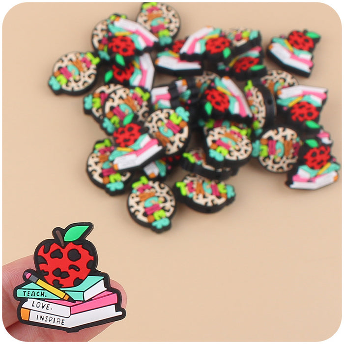 Wholesale Cartoon Books Apples Teachers Silicone Focal Beads JDC-BDS-GuangTian002