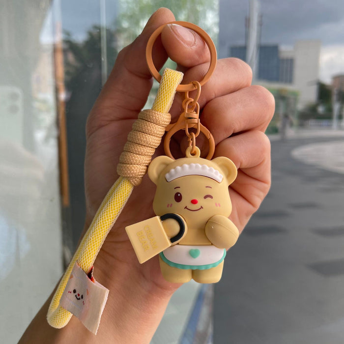 Wholesale Little Bear Cartoon Keychain Cute Bag Pendant Couple Car Keychain