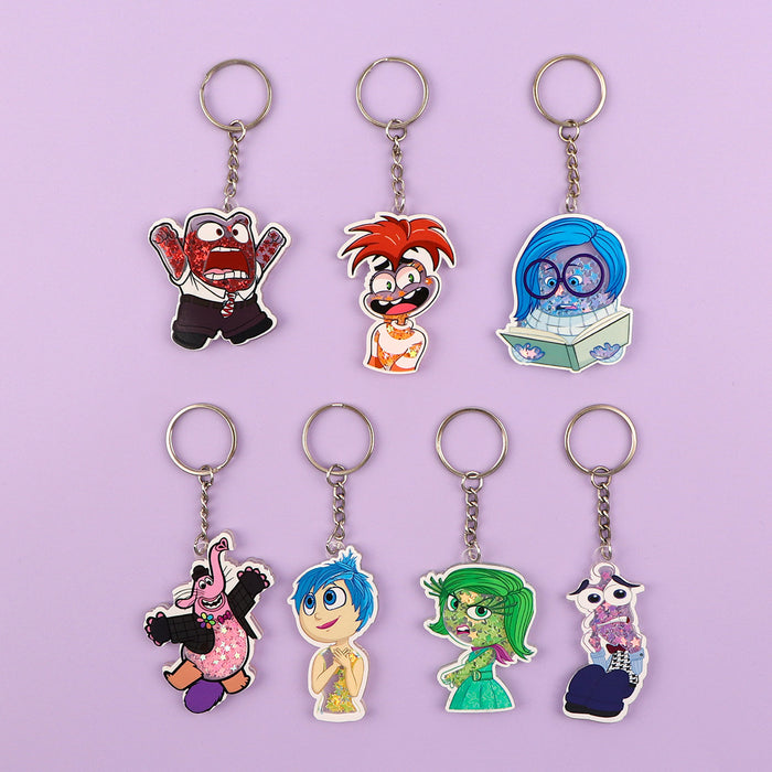 Wholesale Cartoon Acrylic Shaker Liquid Sand Keychain