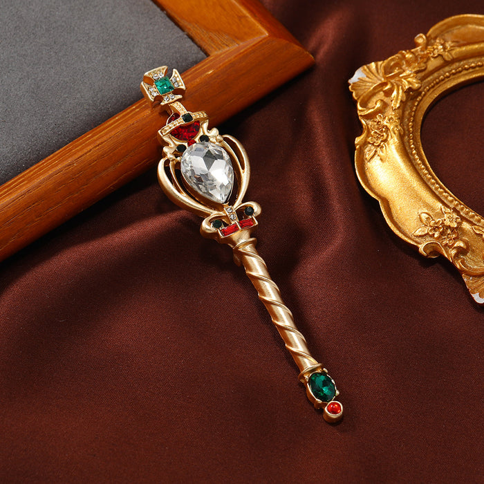 Wholesale Retro Baroque matte gold series cane bird cage Brooches Women's Small suit et pin accessories