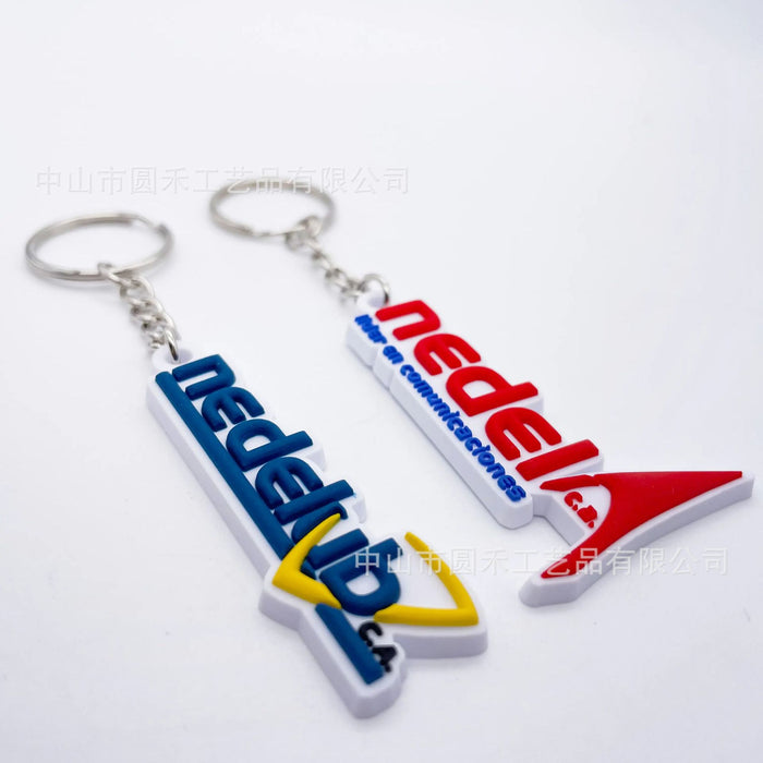 Wholesale PVC Keychain customized three-dimensional cute cartoon key ring soft rubber key ring 3d letter key chain customized