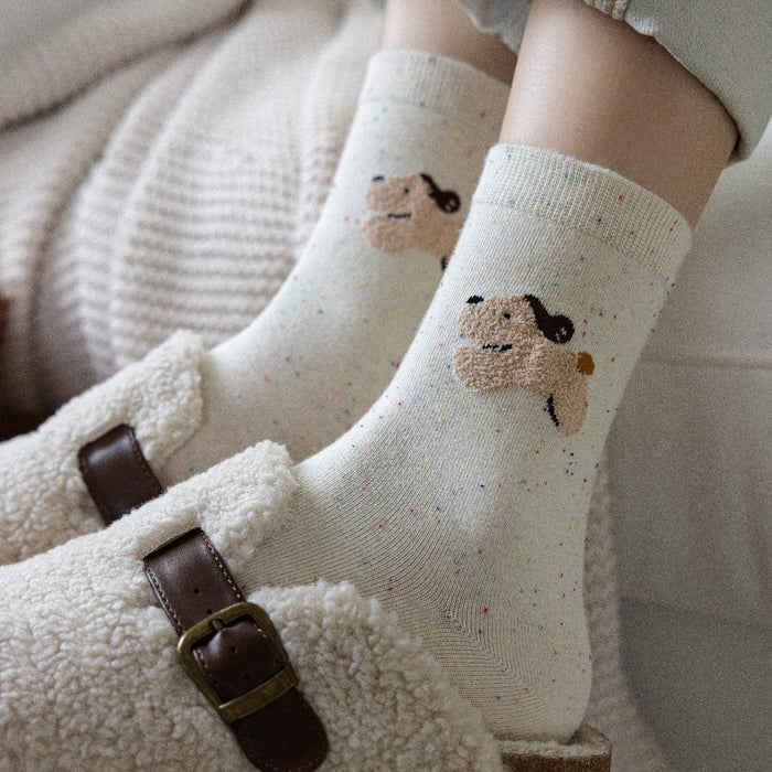 Wholesale Cute cartoon small animal cotton socks, mid tube socks