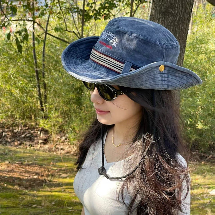 Wholesale High-end fisherman hat washed hat Korean style cool foldable outdoor travel mountaineering fishing sun hat men and women basin hat