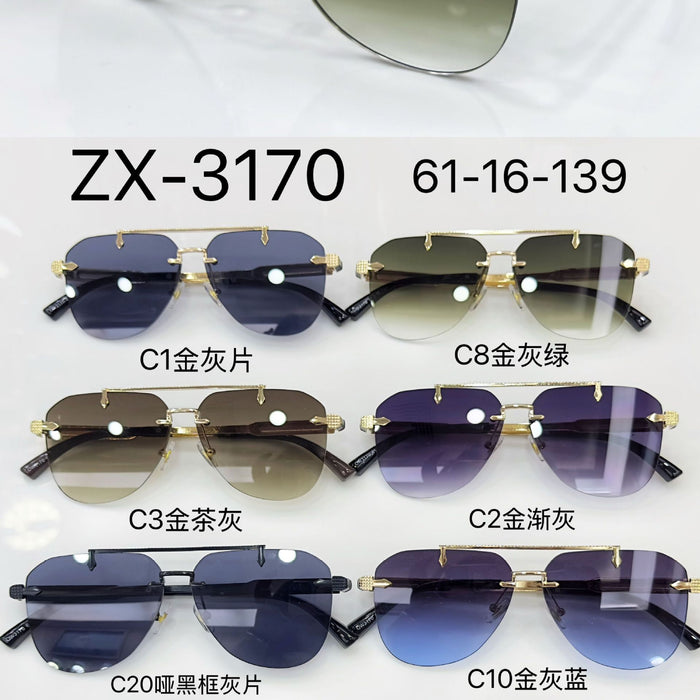 Wholesale New Fashionable Frameless Sunglasses with Personalized and Trendy Double Beam Sunscreen Sunglasses