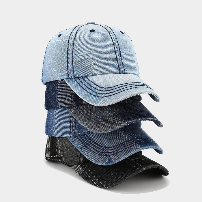 Wholesale Irregular patchwork retro denim baseball cap