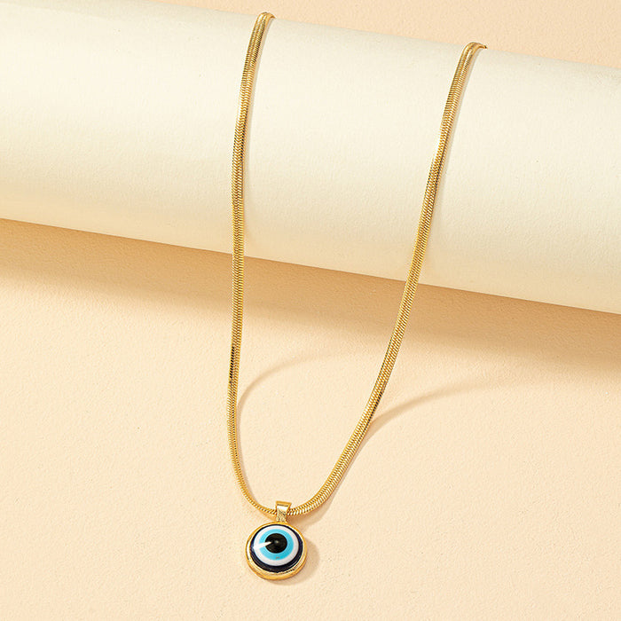 Wholesale  Devil's Eye Necklace Blue Eye Pendant Necklace Snake Chain Eye Necklace Collarbone Chain