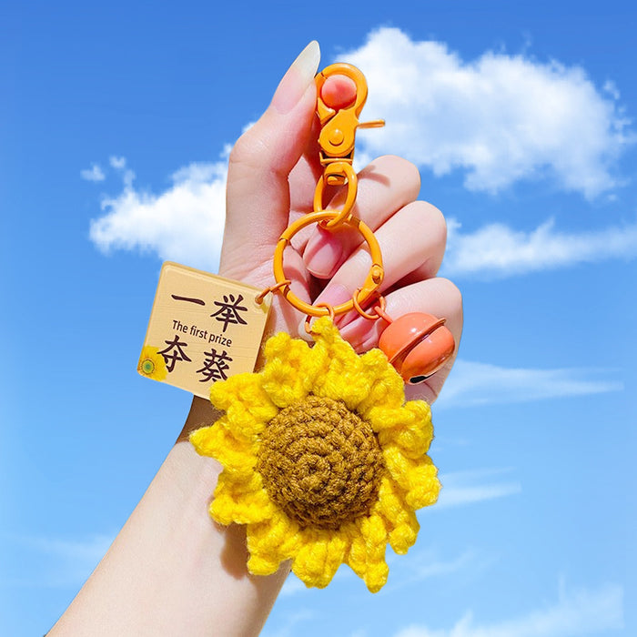 Wholesale Cute yarn crochet car keychain bag pendant