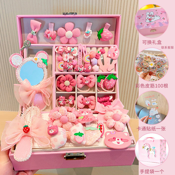 Wholesale Children' s New Headwear Girl Birthday Gift Jewelry Box Princess Girl Hair Accessories Set Gift Box Baby Hair Clip