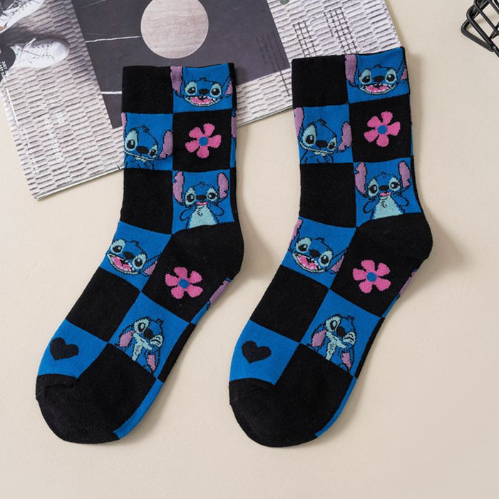 Wholesale New socks with a cute cartoon cartoon cartoon style, women's socks in the middle tube, long tube socks