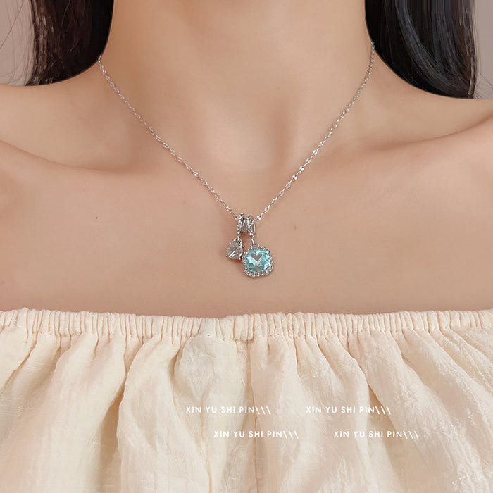 Wholesale Zircon necklace, light luxury and fashionable commuting necklace, collarbone chain pendant, necklace