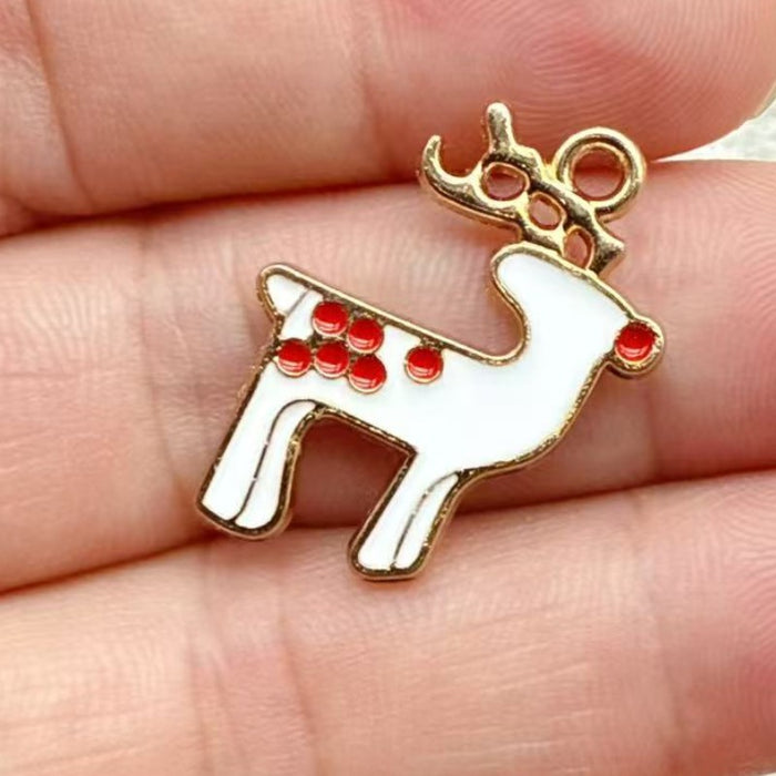 Wholesale 10pcs DIY alloy oil drip ,  reindeer,  deer,  bell,  snowman Christmas decoration accessories Pendant