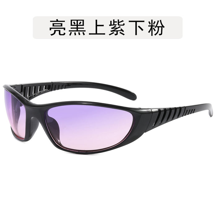 Wholesale Sports sunglasses, silver fashionable glasses, personalized cycling, futuristic, versatile sunglasses