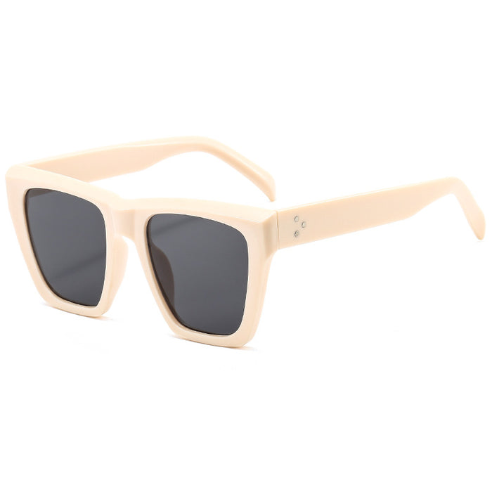 Wholesale New Fashionable Large Frame Sunglasses, Personalized Rice Nail Sunglasses, Trendy UV Resistant Sunglasses